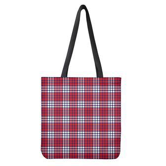 Blue Red And White Usa Plaid Print Tote Bag | Newhawaiianshirts AU