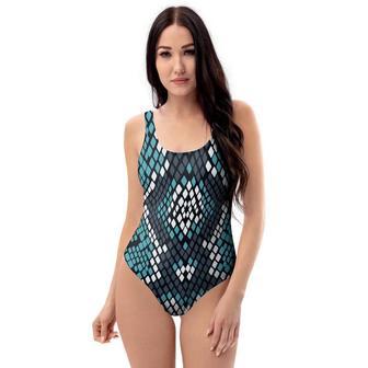 Blue Snakeskin One Piece Swimsuite | Newhawaiianshirts