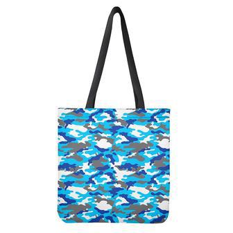 Blue Snow Camouflage Print Tote Bag | Newhawaiianshirts CA