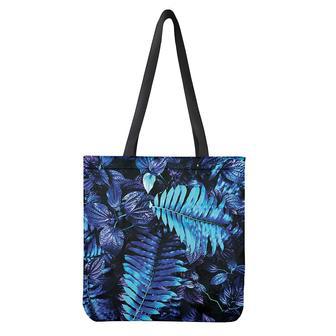 Blue Tropical Leaves Print Tote Bag | Newhawaiianshirts AU