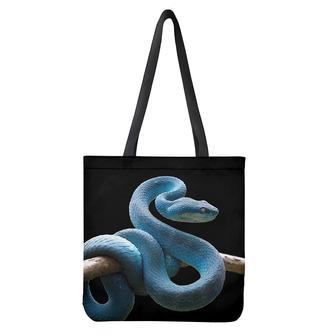 Blue Viper Snake Print Tote Bag | Newhawaiianshirts DE