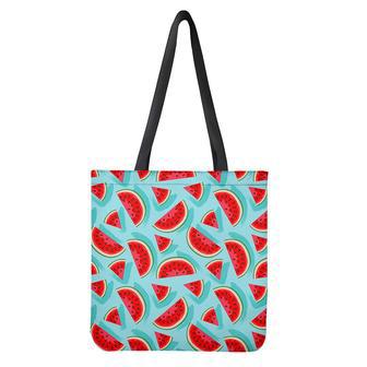 Blue Watermelon Pieces Pattern Print Tote Bag | Newhawaiianshirts