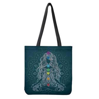 Bohemian Seven Chakras Print Tote Bag | Newhawaiianshirts