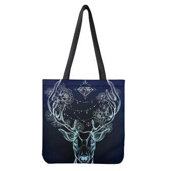 Bohemian Spiritual Deer Print Tote Bag | Newhawaiianshirts