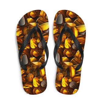 Bold Tiger's Eye Flip Flops | Newhawaiianshirts