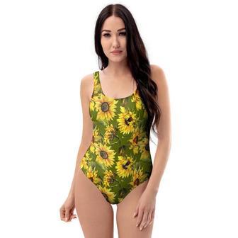 Botanical Sunflower One Piece Swimsuite | Newhawaiianshirts