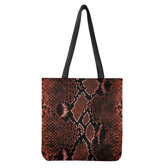 Brick Red Python Snakeskin Print Tote Bag | Newhawaiianshirts CA