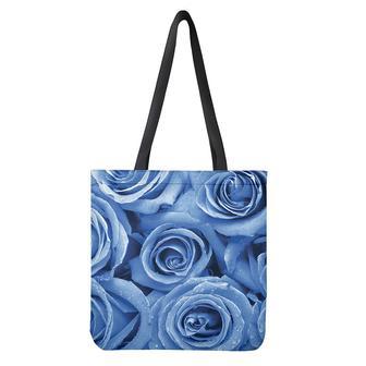 Bright Blue Rose Print Tote Bag | Newhawaiianshirts