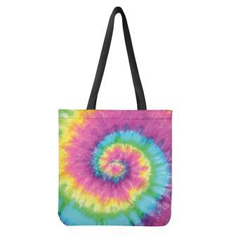 Bright Spiral Tie Dye Print Tote Bag | Newhawaiianshirts DE