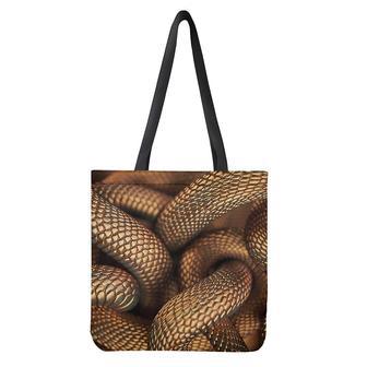 Bronze Snake Print Tote Bag | Newhawaiianshirts AU