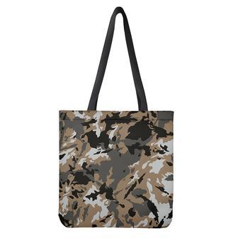 Brown And Black Camouflage Print Tote Bag | Newhawaiianshirts CA