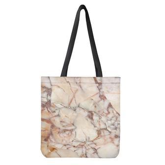 Brown Beige Marble Print Tote Bag | Newhawaiianshirts