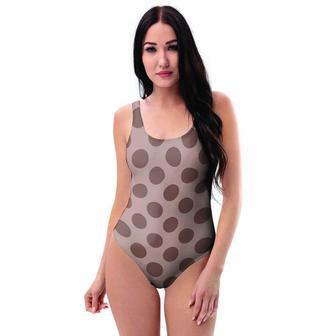 Brown Polka Dot One Piece Swimsuite | Newhawaiianshirts CA