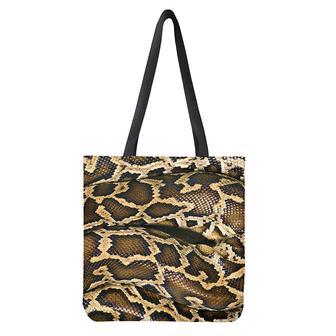 Burmese Python Snake Print Tote Bag | Newhawaiianshirts AU