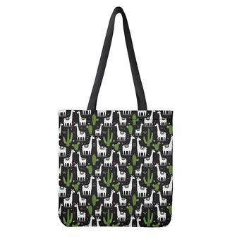 Cactus And Llama Pattern Print Tote Bag | Newhawaiianshirts UK