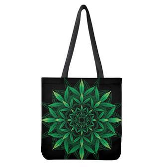 Cannabis Leaf Mandala Print Tote Bag | Newhawaiianshirts DE