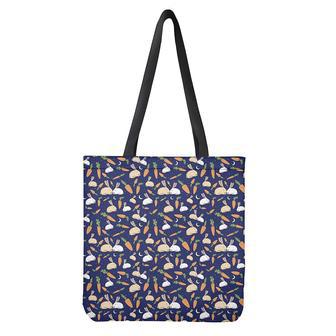 Carrot And Rabbit Pattern Print Tote Bag | Newhawaiianshirts