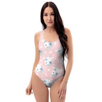 Cartoon Cow Print One Piece Swimsuite | Newhawaiianshirts DE