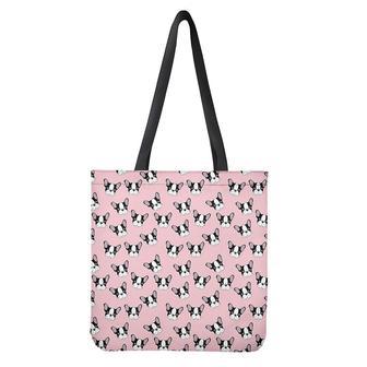 Cartoon French Bulldog Pattern Print Tote Bag | Newhawaiianshirts AU