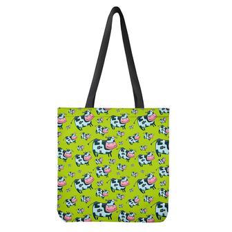 Cartoon Smiley Cow Pattern Print Tote Bag | Newhawaiianshirts UK