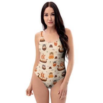 Cartoon Viking Norse One Piece Swimsuite | Newhawaiianshirts AU