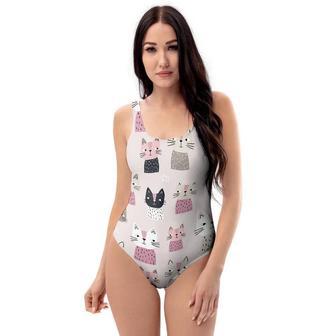 Cat Print One Piece Swimsuite | Newhawaiianshirts