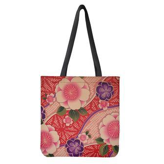 Cherry Blossom Kimono Pattern Print Tote Bag | Newhawaiianshirts AU