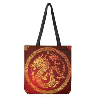 Chinese Dragon Zodiac Sign Print Tote Bag | Newhawaiianshirts DE