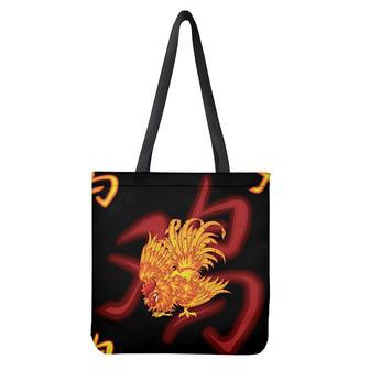 Chinese New Year Rooster Print Tote Bag | Newhawaiianshirts CA