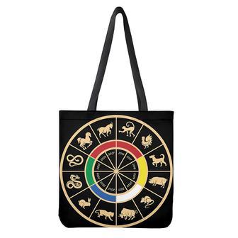 Chinese Zodiac Calendar Wheel Print Tote Bag | Newhawaiianshirts CA