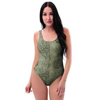 Chiromancy Gothic Witch One Piece Swimsuite | Newhawaiianshirts CA