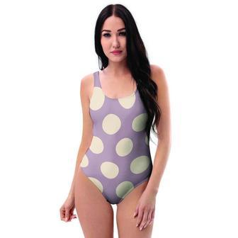 Chocolate Brown Polka Dot One Piece Swimsuite | Newhawaiianshirts DE