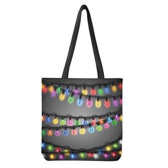 Christmas Holiday Lights Print Tote Bag | Newhawaiianshirts CA