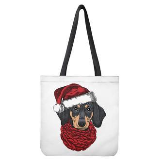 Christmas Santa Dachshund Print Tote Bag | Newhawaiianshirts UK