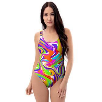 Colorful Abstract One Piece Swimsuite | Newhawaiianshirts CA