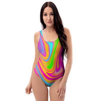 Colorful Abstract Paint One Piece Swimsuite | Newhawaiianshirts CA