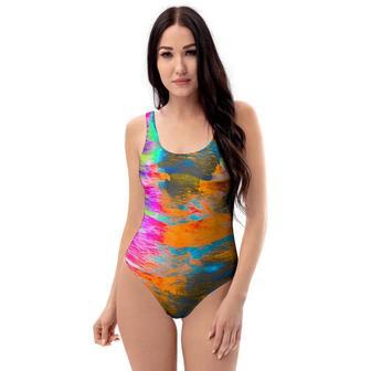 Colorful Abstract Tie Dye One Piece Swimsuite | Newhawaiianshirts AU