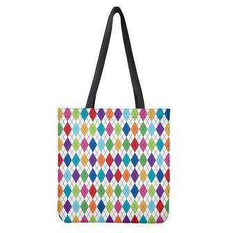 Colorful Argyle Pattern Print Tote Bag | Newhawaiianshirts