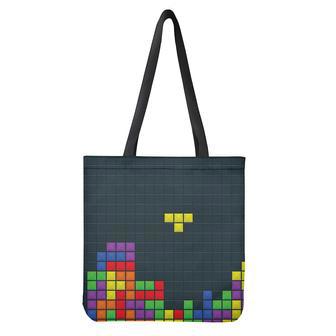 Colorful Block Puzzle Video Game Print Tote Bag | Newhawaiianshirts DE