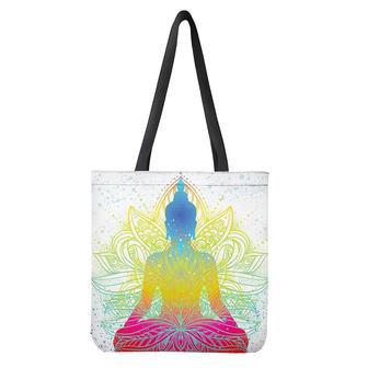 Colorful Buddha Lotus Print Tote Bag | Newhawaiianshirts DE