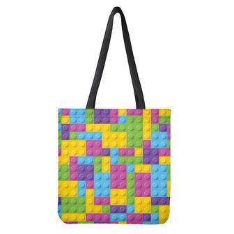 Colorful Building Blocks Pattern Print Tote Bag | Newhawaiianshirts AU