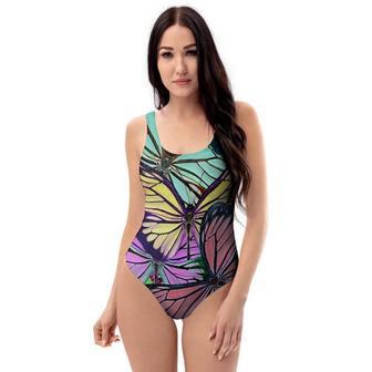 Colorful Butterfly Print One Piece Swimsuite | Newhawaiianshirts CA