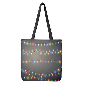 Colorful Christmas String Lights Print Tote Bag | Newhawaiianshirts