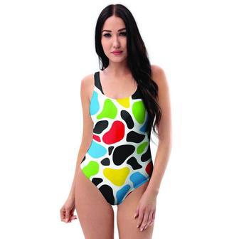 Colorful Cow Print One Piece Swimsuite | Newhawaiianshirts