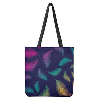 Colorful Feather Pattern Print Tote Bag | Newhawaiianshirts DE