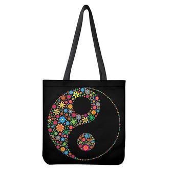 Colorful Flowers Yin Yang Print Tote Bag | Newhawaiianshirts AU