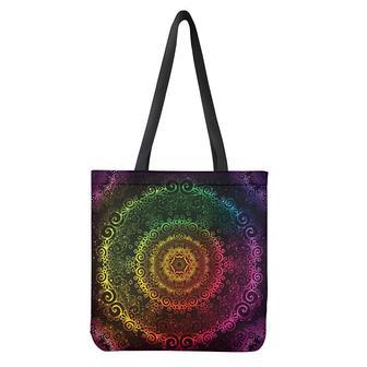 Colorful Gradient Mandala Print Tote Bag | Newhawaiianshirts CA