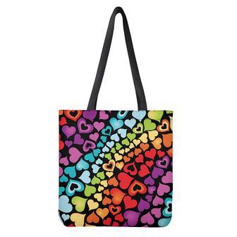 Colorful Heart Wave Pattern Print Tote Bag | Newhawaiianshirts