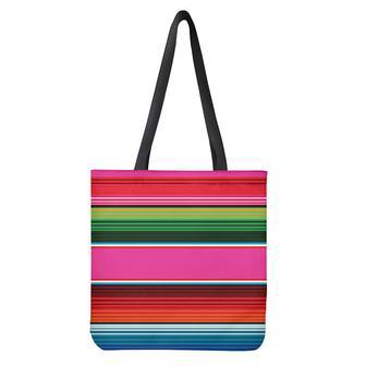 Colorful Mexican Blanket Stripe Print Tote Bag | Newhawaiianshirts