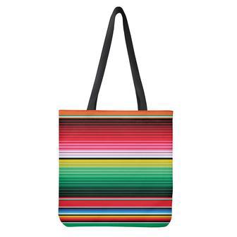 Colorful Mexican Serape Stripe Print Tote Bag | Newhawaiianshirts UK